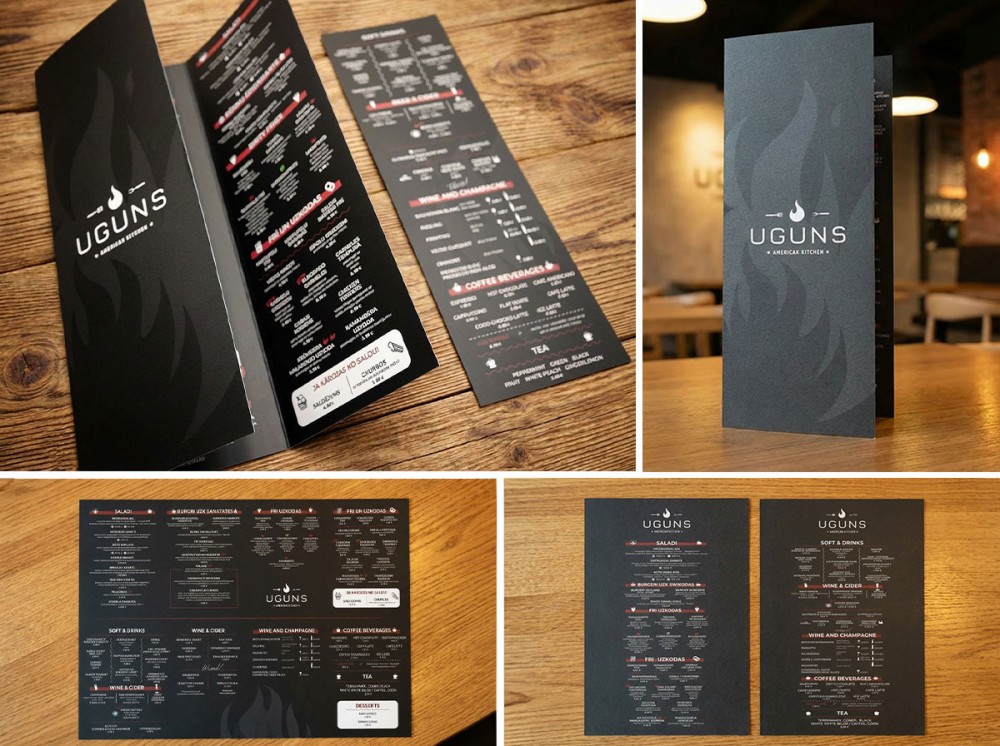 Ēdienkartes drukas veidi