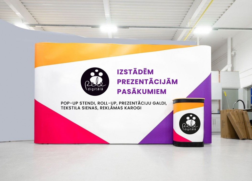 Izstāžu stendi ar apdruku