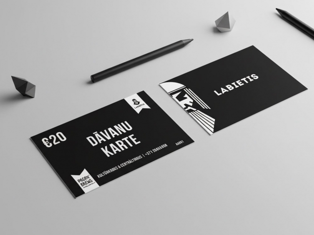 Dāvanu kartes dizains un druka