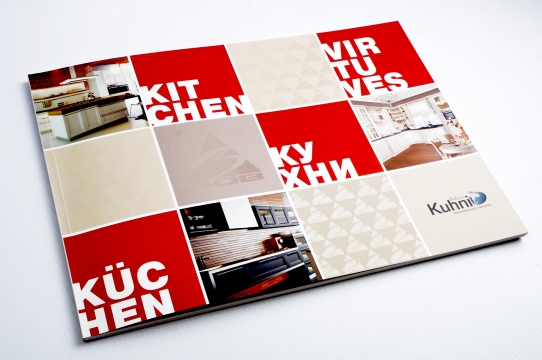 Kuhni virtuves mēbeles ražotāja produktu kataloga dizaina izstrāde